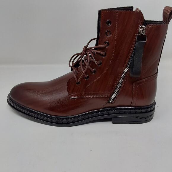 Mens Brown Boots Side Zip Lace Up Ankle Boots EU 46 US 12 main image 10
